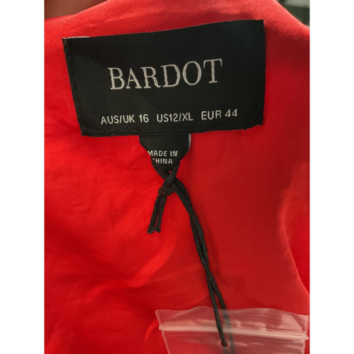 BARDOT Red Cotton Maxi Dress, size 16