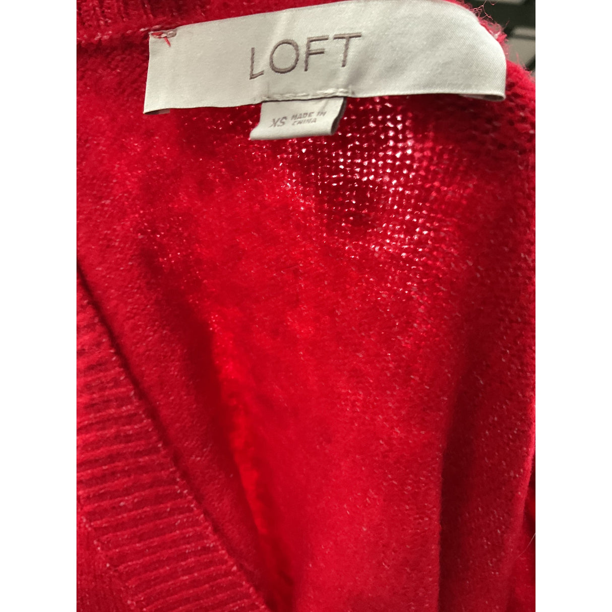 LOFT Red Acrylic Pullover Sweater - Women's XS