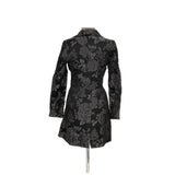 WHBM Black Rayon Overcoat, Size S