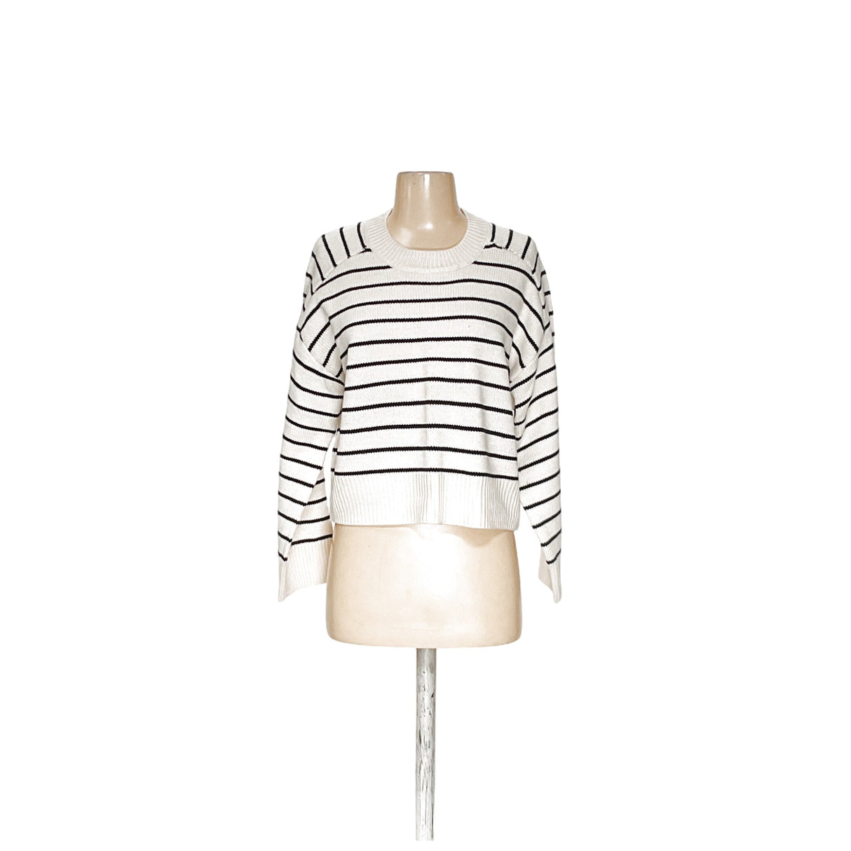 Tahari Medium Beige Striped Sweater