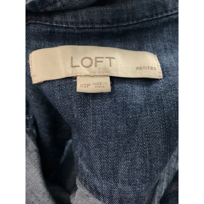 LOFT Blue Button-Up Top XSP