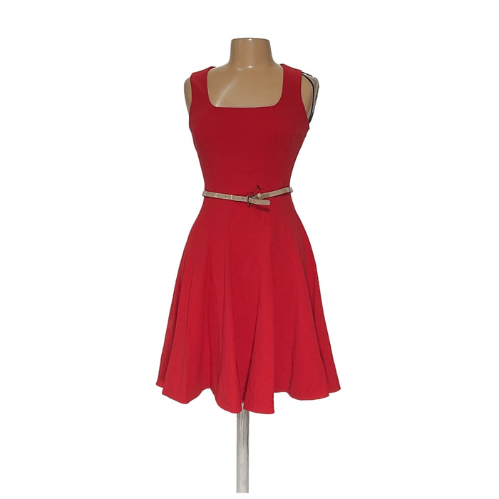 Tommy Hilfiger Red A-Line Midi Dress - Women's Size 2