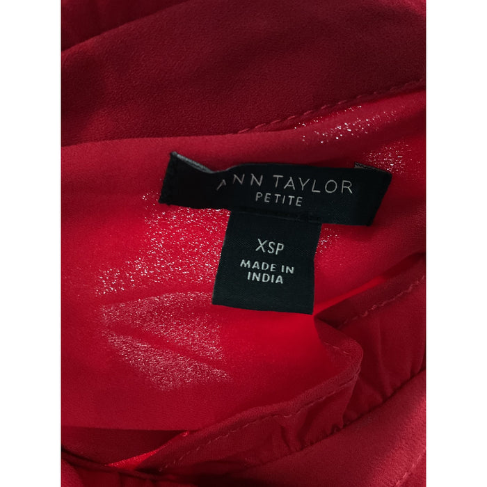 Ann Taylor Red Blouse, XSP - 100% Cotton