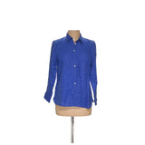 Talbots Blue Linen Button-Up Top MP