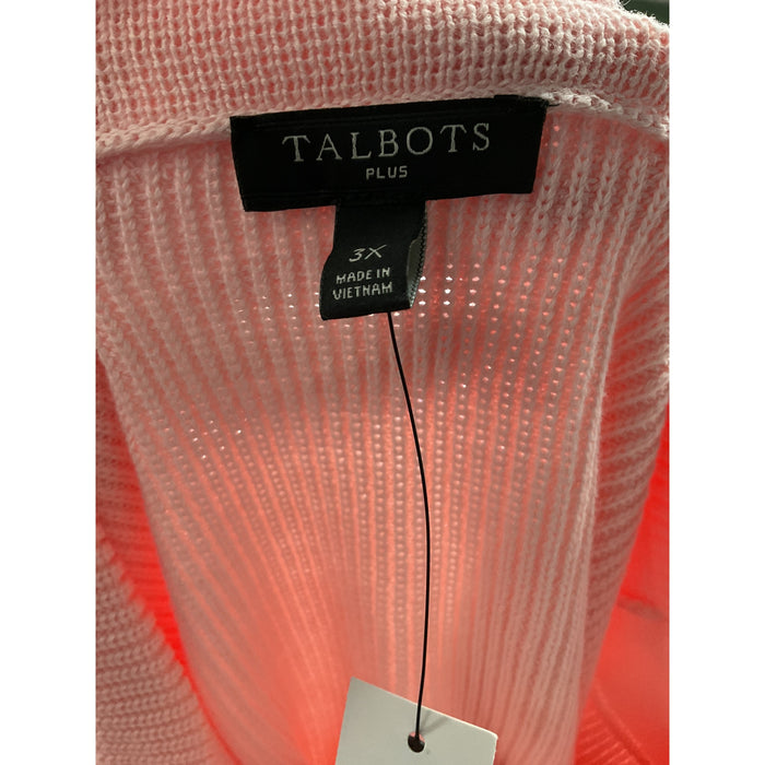 Talbots Pink Plus Size Cotton Pullover Sweater