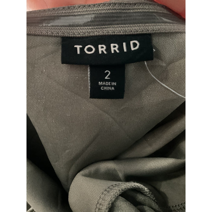 TORRID Green 100% Cotton Blouse - Size 2