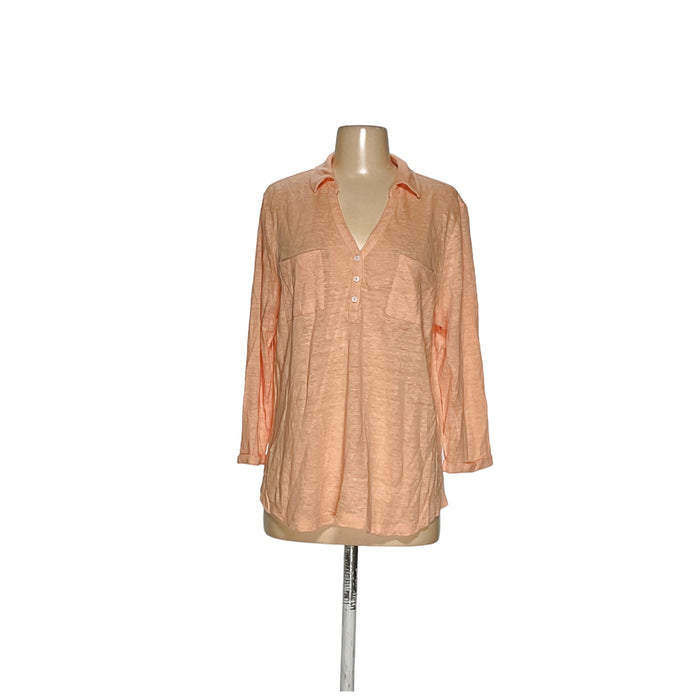 Chico's Linen Blouse - Women's Size 2 - Orange