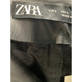 ZARA Women's Black Faux Leather Mini Skirt, Size L