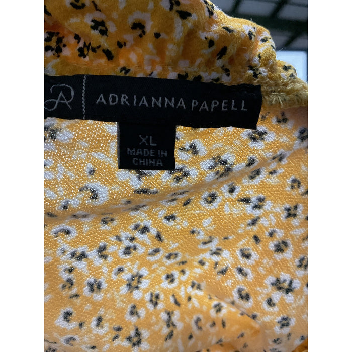 Adrianna Papell Yellow Cotton Blouse - XL Women's