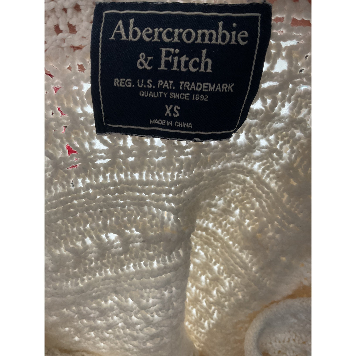 A&F Cream Crochet Pullover Sweater XS