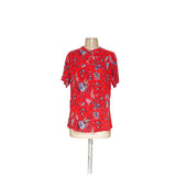 Maeve Red Floral Blouse, Size M