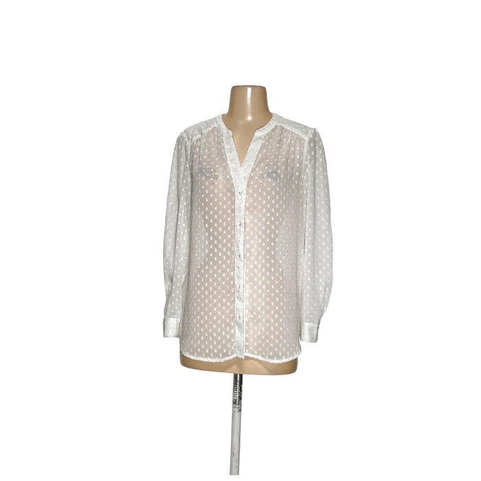 Banana Republic White Button-Up Top M