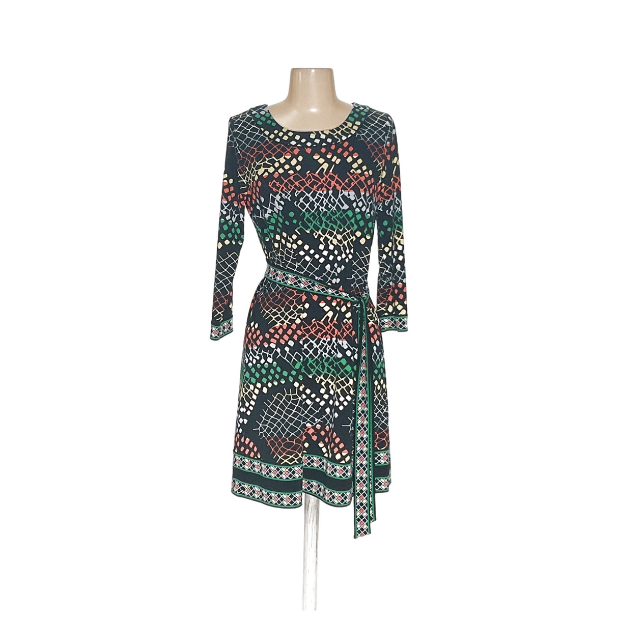 BCBGMAXAZRIA Multicolor A-Line Midi Dress