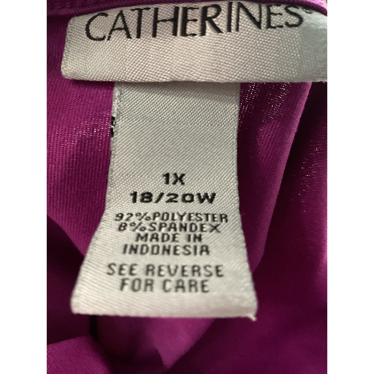 Catherines Purple Crepe Polyester Blouse