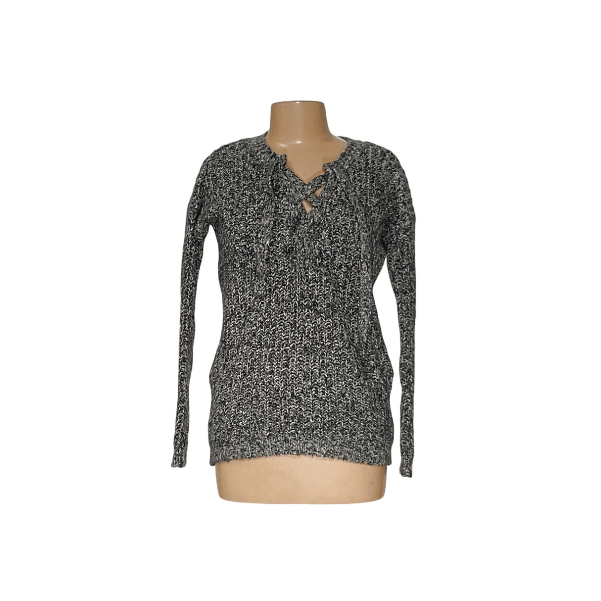 Aerie Gray Cotton Henley Sweater XS