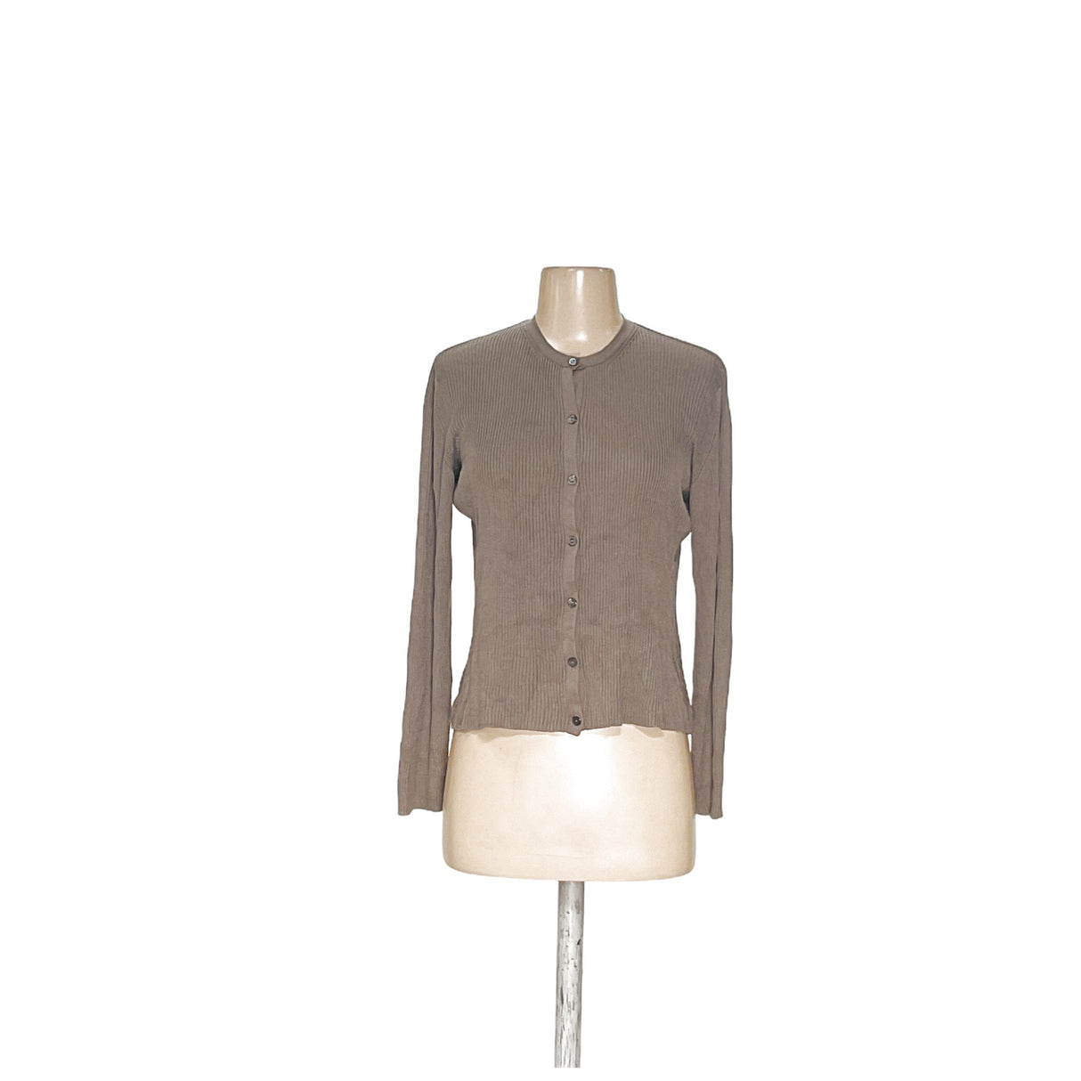 BR Brown Silk Cardigan, Women's M