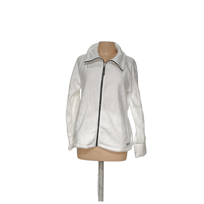 Calvin Klein White Full-Zip Sweater - Size L