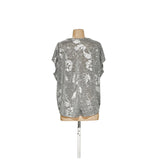 WHBM Floral Print Gray Blouse, Size M