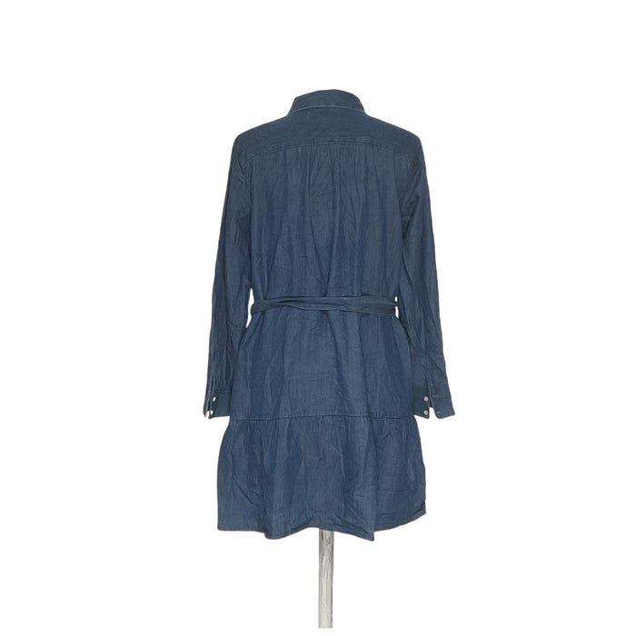 LOFT Blue Midi Shirt Dress - Size LP