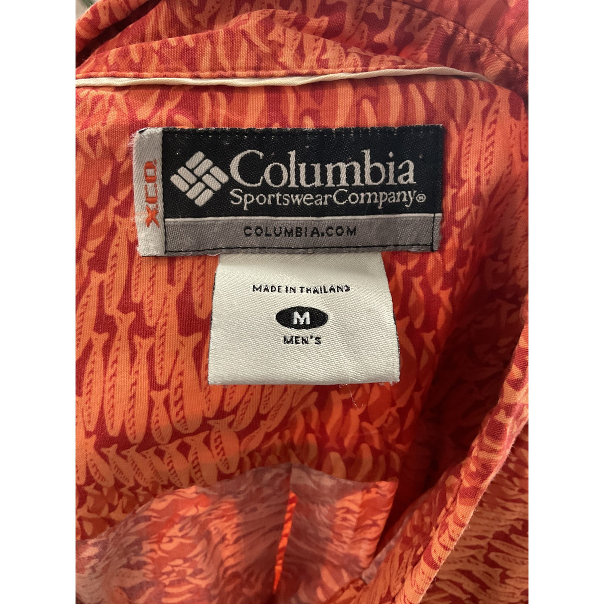 Columbia Orange Men's Short Sleeve Button-Up Shirt