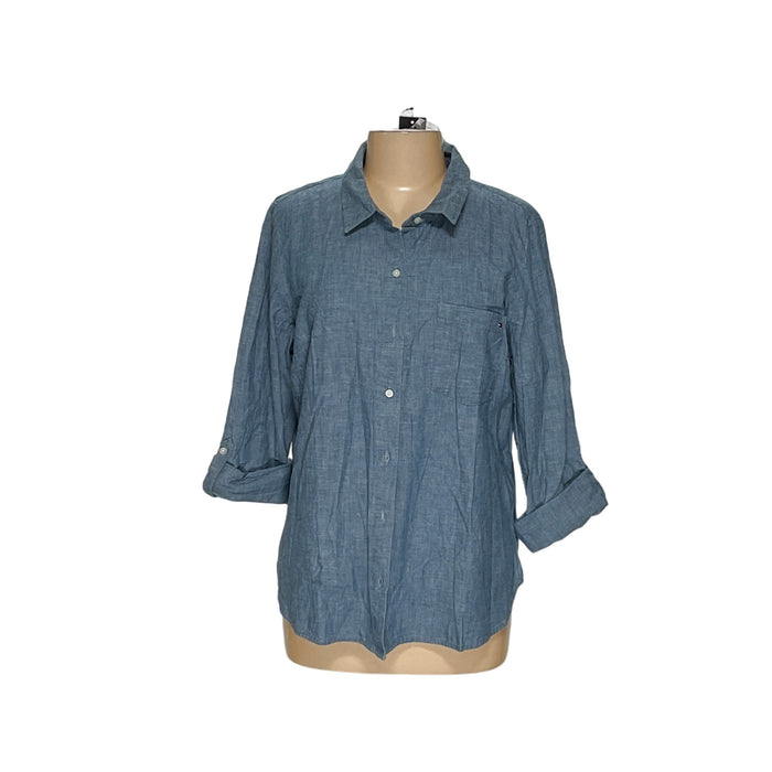 Tommy Hilfiger Blue Cotton Button-Up XL