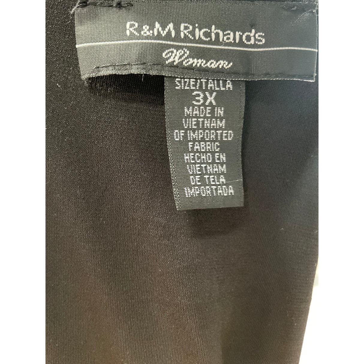 R&M Richards Black Shift Midi Dress - 3X