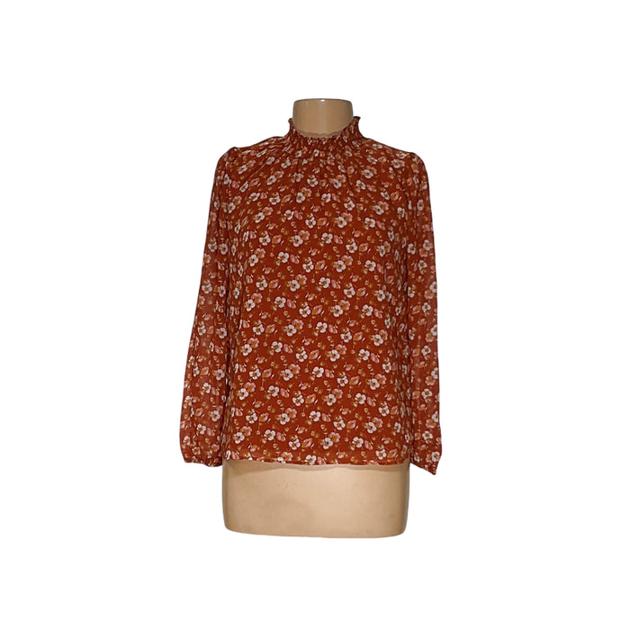 J. Crew Orange Cotton Blouse XS