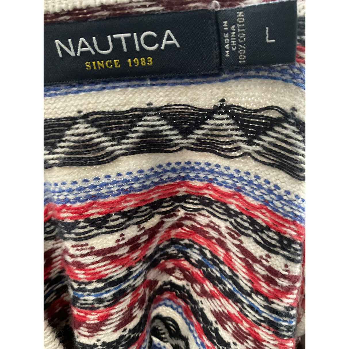 Nautica Men's Multicolor Graphic Sweater - Size L