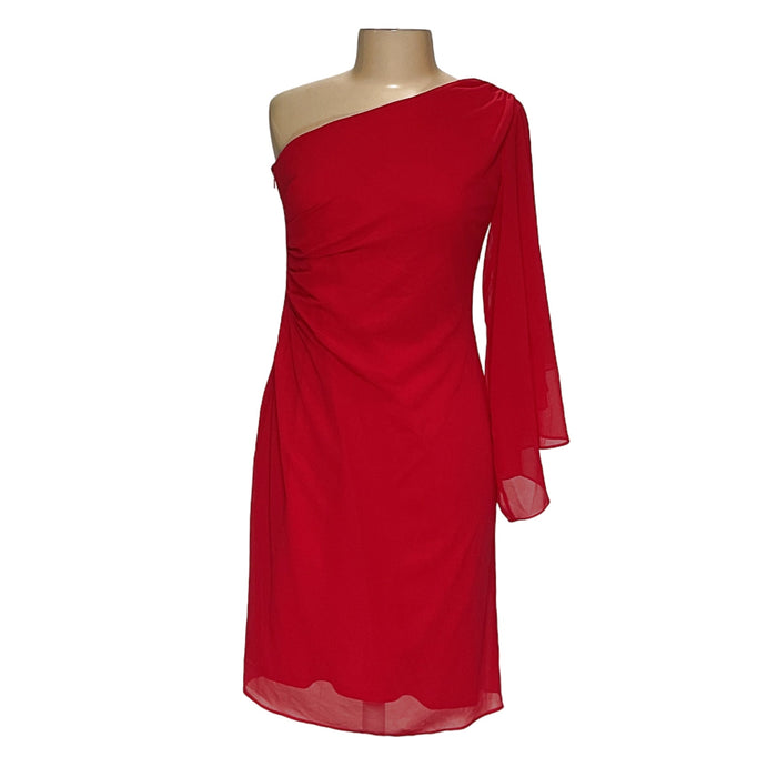 Evan Picone Red Midi Shift Dress