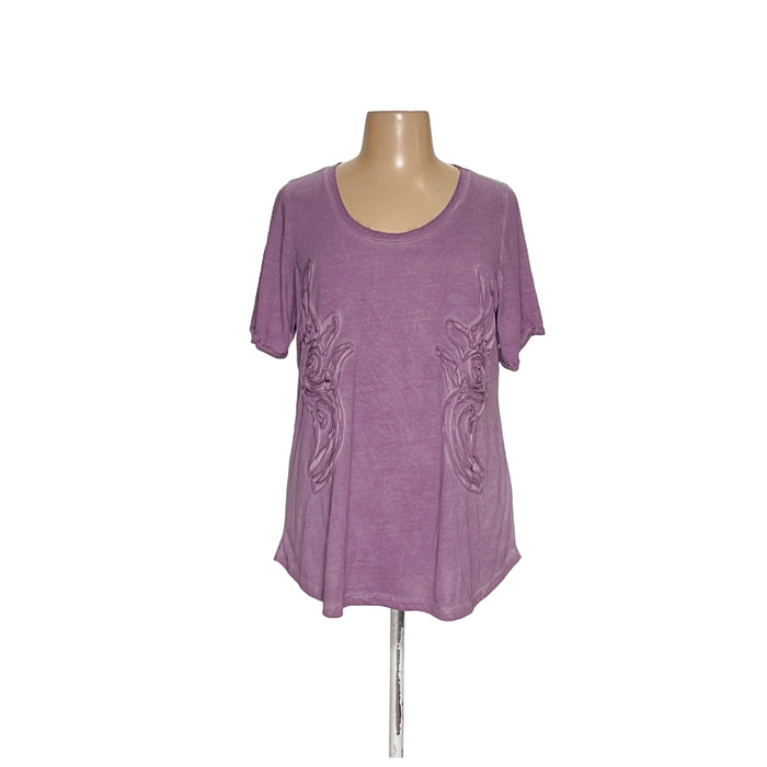 Soft Surroundings Purple Rayon Plus Size T-Shirt