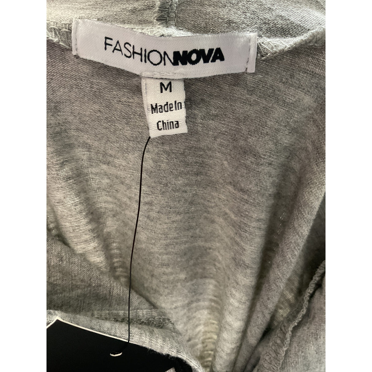 Fashion Nova Gray Cotton Activewear Top