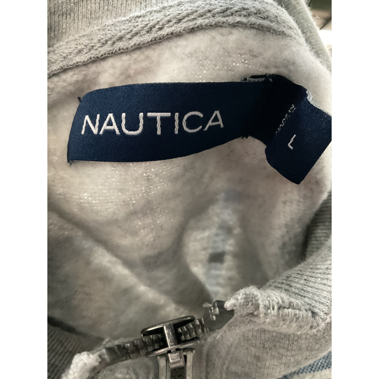 Nautica Gray Henley Sweatshirt - Men's L