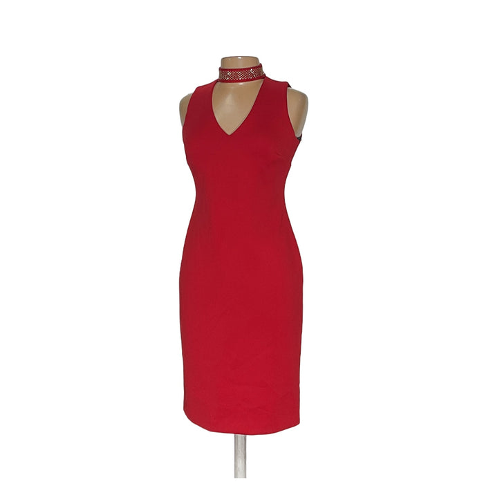 Calvin Klein Red Sheath Midi Dress - Size 6