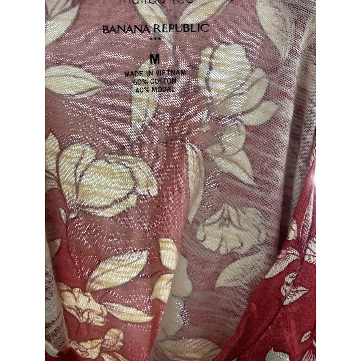 Banana Republic Red Floral Blouse Size M