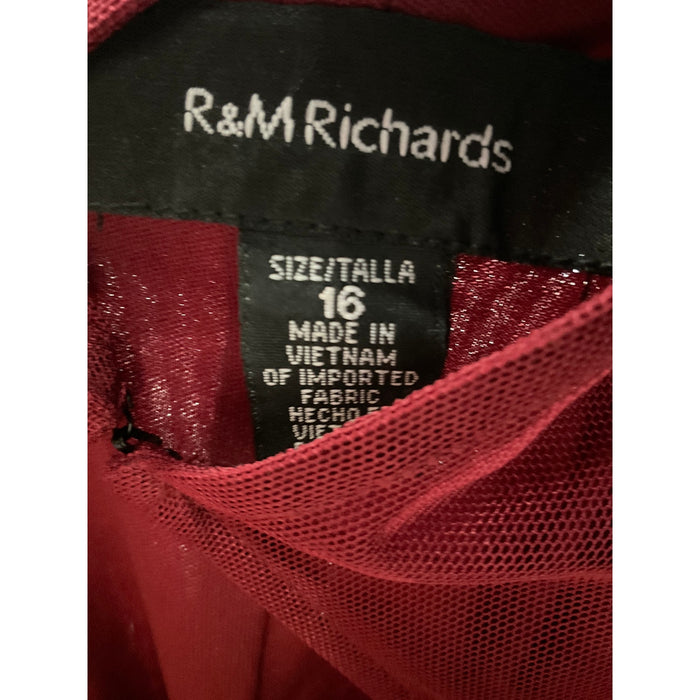 R&M Richards Red Midi Shift Dress - Size 16