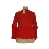 1X Lucky Brand Orange Cotton Blouse