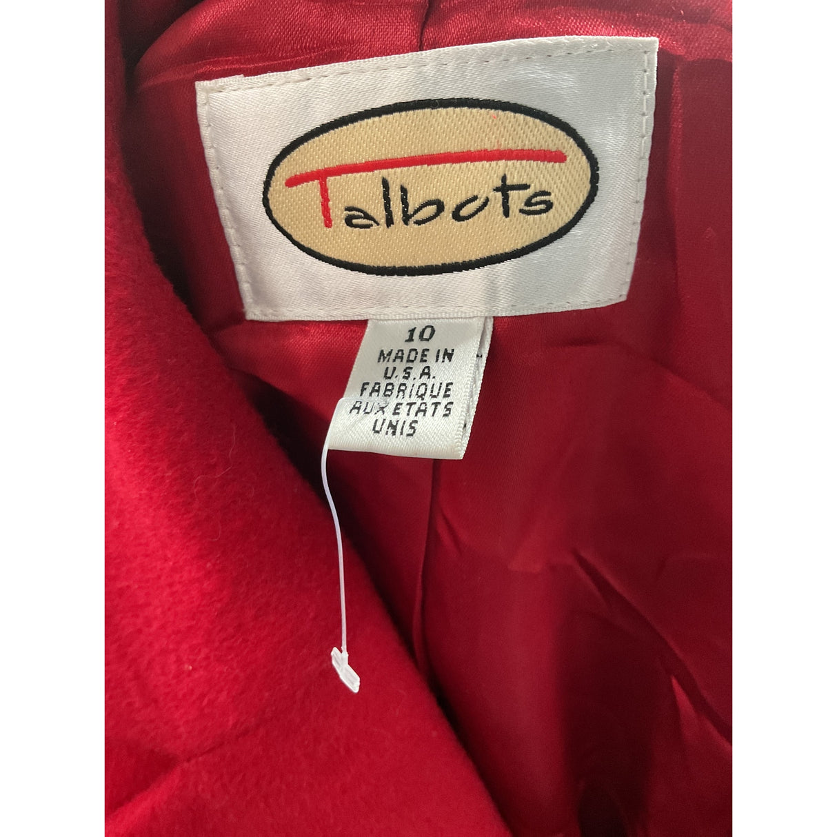 Talbots Red Wool Overcoat