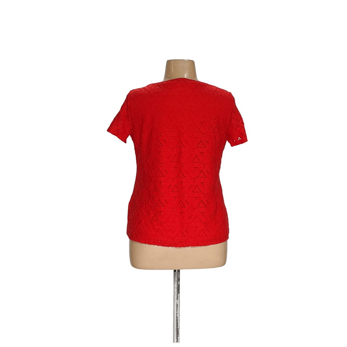 Andrew Marc Red Nylon Blouse - Size L