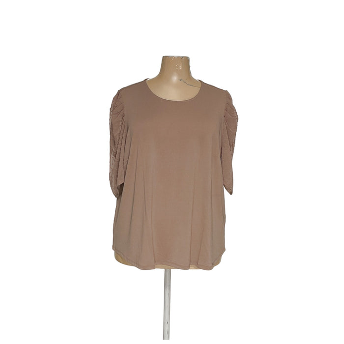 Adrianna Papell Beige Plus Size Blouse