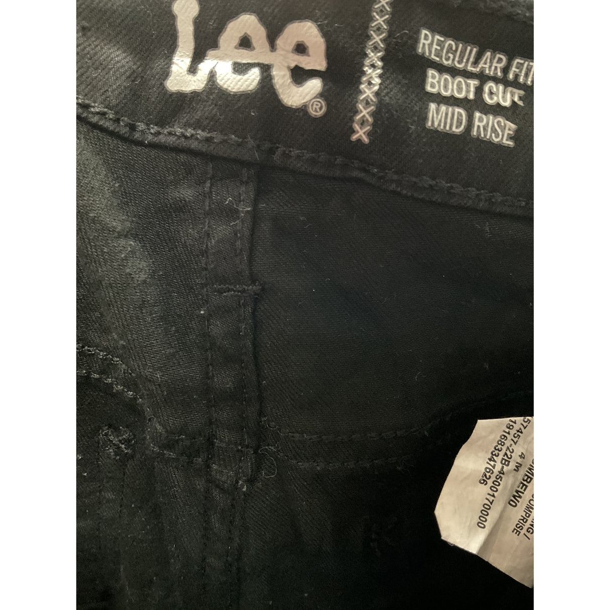 Lee Black Cotton Boot Cut Jeans in Size 4M