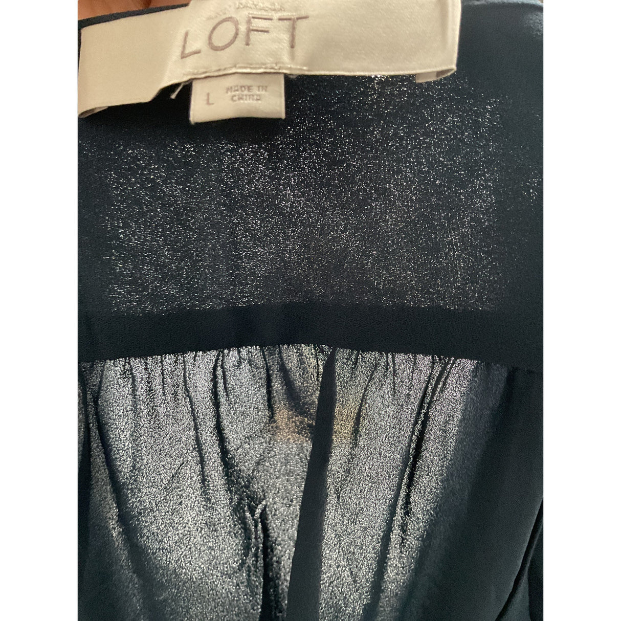 LOFT Gray Button-Up Women's Top L