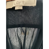 LOFT Gray Button-Up Women's Top L