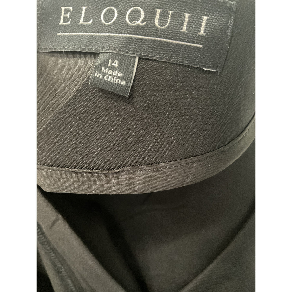 ELOQUII Black Canvas Blouse, Women's Size 14