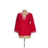 Talbots Red Linen Blouse - Size S