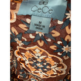 CeCe Brown Floral Blouse - Size M