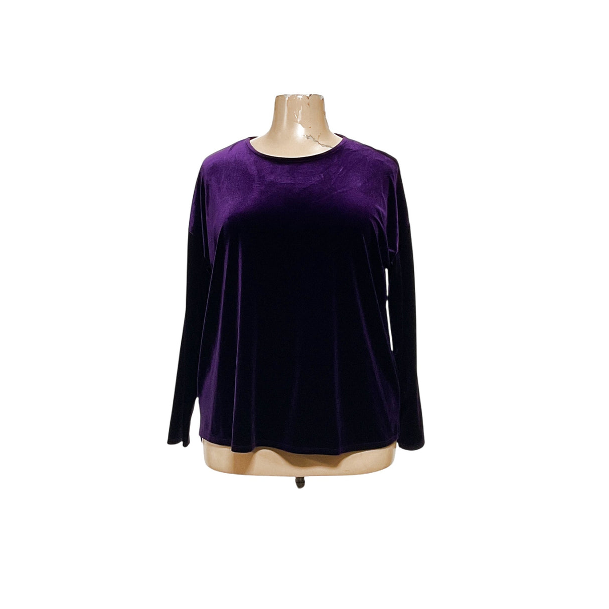 J.JILL Purple Velour Blouse XL 30x28