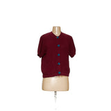 ZARA Red Crochet Button-Up Top - Women's M