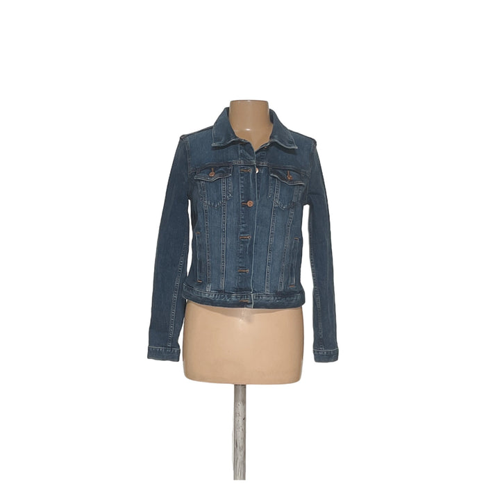 LOFT Blue Cotton Basic Jacket - Women's M