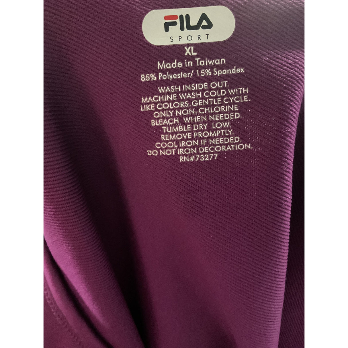 Fila Purple Polyester XL Blouse