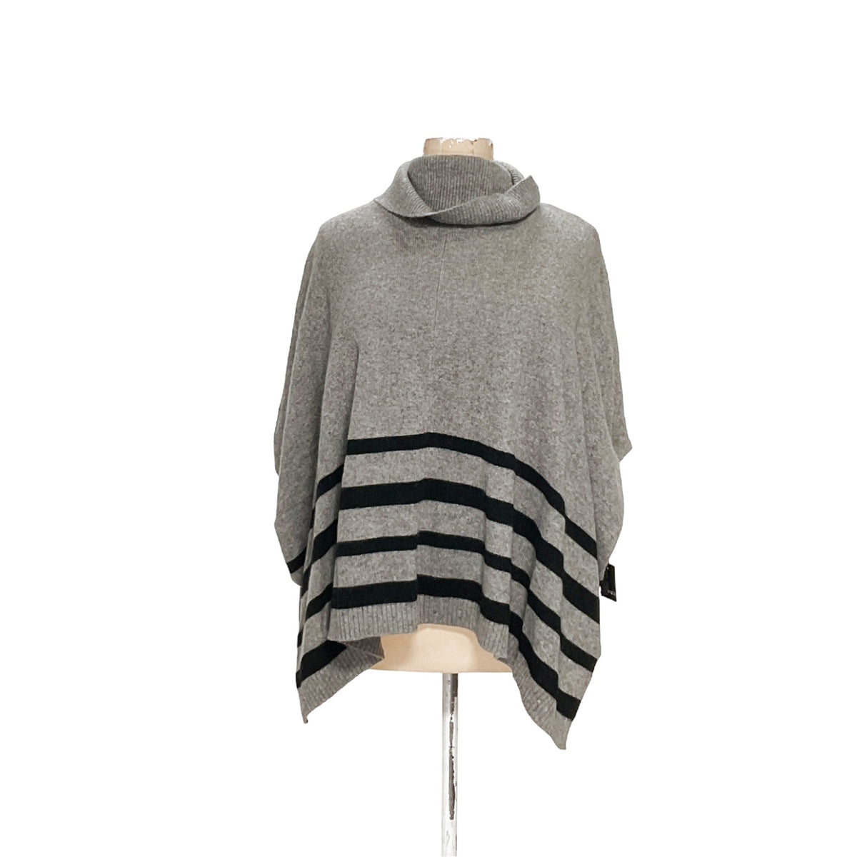 Tahari Gray Wool Cape Sweater - Women's L